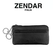 【ZENDAR】限量5折 頂級超柔軟小羊皮鑰匙圈零錢包(黑色) 全新專櫃展示品