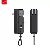 HANG 5000mAh AC摺疊插頭 PD20W雙向快充行動電源 自帶Type-C線 黑色
