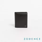 ZODENCE CRAFTSLIM進口真皮超薄6卡直式零錢袋短夾  深灰