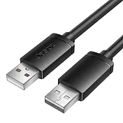Jasoz D107 USB 公對公數據線/對拷線(1.5M) USB-A to USB-A 磁環抗干擾 -黑色