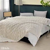 義大利La Belle《凱爾尼斯》加大輕奢極柔仿兔毛雙人毯200*230CM-白