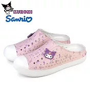 【HELLO KITTY】女 KUROMI 酷洛米 防水拖鞋 懶人拖鞋 半拖鞋 穆勒鞋 洞洞鞋 雨鞋 防水鞋 EU38 紫色