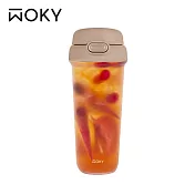 【WOKY 沃廚】All-P TRITAN隨身雙飲杯500ml 咖啡色