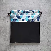 《梵緹希》旅行防水束口收納袋25x25_ 三角藍格