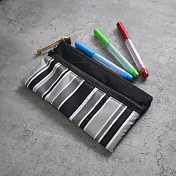 《梵緹希》旅行防水雙層筆袋/長收納袋- 線條黑