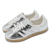 adidas 德訓鞋 Samba OG W 女鞋 銀 白 復古 休閒鞋 爆裂紋 愛迪達 JR0035 22.5cm SILVER/WHITE
