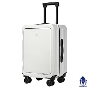 【USSARO】20吋前開式企業家系列拉鍊箱/行李箱/旅行箱/登機箱(白) 20吋 白