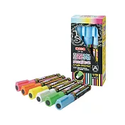 【COX 三燕】水性 螢光 廣告 粉彩筆 平筆頭 6支 / 盒 SB-30 螢光粉藍