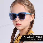 【SUNS】兒童偏光太陽眼鏡 時尚韓版ins經典墨鏡 彈力壓不壞材質 防眩光/抗UV400 S009 海洋藍