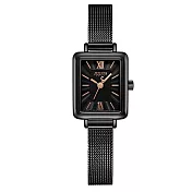 JULIUS 聚利時 時光旅程 米蘭方形復刻腕錶 JA-1153(五色/18.5X22.5mm) 氣質黑