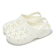 Crocs 洞洞鞋 Classic Floral Cut Out 男鞋 女鞋 米白 花蕊克駱格 休閒鞋 卡駱馳 2109270WV 23cm CHALK
