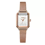 JULIUS 聚利時 古典佳人 米蘭復古方形腕錶 JA-1223(四色/20X24mm) 玫瑰金