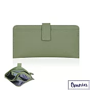 【OMNIA】獨立卡層超薄6卡1照牛皮長夾5105(共12色) 酪梨綠