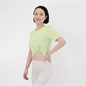 【Mukasa】DURABLE 扭結短袖短版上衣 - MUK-24048 S 若芽綠