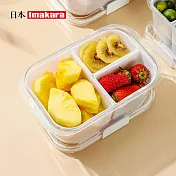 【日本Imakara】無印風分隔保鮮盒/輕食水果盒-800ml-3入