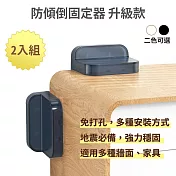 【防傾倒固定器 升級款 2入組】防震固定器 無痕免打孔 地震防護 傢俱防倒 兒童防護 居家安全 櫃子防晃 書櫃衣櫃家具固定 防推倒 透明黑
