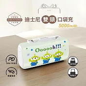 【正版授權】Disney迪士尼 5000mAh 雙頭口袋充行動電源(Type-C+Lightning) 三眼怪噢噢