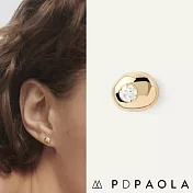 PD PAOLA 西班牙時尚潮牌 簡約單鑽耳環 橢圓水滴金色耳環 SAND