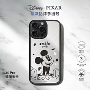 【正版授權】Disney迪士尼 iPhone 16 Pro 6.3吋 MagSafe貼片磁吸防摔手機殼 鏡面米奇