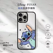 【正版授權】Disney迪士尼 iPhone 14 Pro 6.1吋 MagSafe貼片磁吸防摔手機殼 鏡面史迪奇