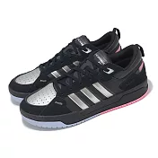 adidas 休閒鞋 100DB 男鞋 黑 銀 皮革 復古 緩衝 愛迪達 ID1842 22.5cm BLACK/SILVER