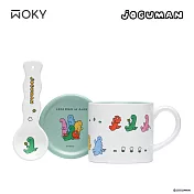 【WOKY Meets JOGUMAN】 聯名系列 點心盤陶瓷馬克杯  幸福環繞(綠)