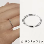 PD PAOLA 西班牙時尚潮牌 簡約銀色S型波浪戒指