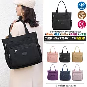 【Sayaka紗彌佳】手提包 單肩包2用 日本百搭大容量托特包 防潑水系列休閒商務二用單肩包 -黑色