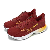 Mizuno 慢跑鞋 Wave Rider 28 男鞋 紅 黃 支撐 波浪片 回彈 運動鞋 美津濃 J1GC2403-55