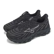 Mizuno 慢跑鞋 Wave Sky 8 男鞋 超寬楦 黑 白 緩衝 厚底 運動鞋 美津濃 J1GC2411-57