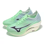 Mizuno 競速跑鞋 Wave Rebellion PRO 3 男鞋 綠藍 碳板 回彈 緩衝 運動鞋 美津濃 U1GD2530-01