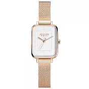 JULIUS 聚利時 赫斯提亞 米蘭方形腕錶 JA-1336(三色/20X26mm) 玫瑰金