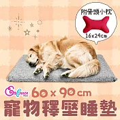 《英柏絲》90x60cm 耐用寵物床墊 表布可拆洗 告別冰冷地板 寵物睡墊 狗狗睡墊 附小骨頭枕(L大) 大90x60cm