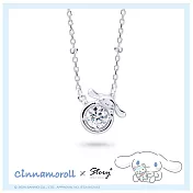 【客製品】STORY 故事銀飾 - Cinnamoroll 莫桑鑽系列-大耳狗喜拿咖啡杯莫桑石單鑽純銀項鍊(白鑽) 正常16吋