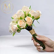 【Floral M】法式西麗雅玫瑰淺香檳仿真花花材（10入/組）