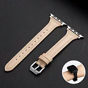 Apple Watch 皮革錶帶38/40/41mm適用 (S10 42MM適用) 奶油杏