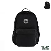 YESON - 台灣精品超輕量防潑水YKK 拉鍊尼龍雙肩後背包 黑色