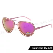 【SUNS】時尚飛行員偏光框墨鏡 蛤蟆鏡Polarized駕駛墨鏡 男女適用 防眩光 抗UV400 S058 粉框粉水銀