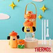 【THERMOS膳魔師】胡子碰碰彈蓋搖搖杯限量組合(TP4086PON-OR) 橘色