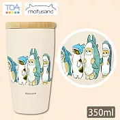 【福利品】日本東亞金屬 mofusand木蓋不鏽鋼保冷保溫杯 350ml 貓福珊迪 鯊魚貓咪