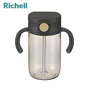 【Richell 利其爾】AX系列 幻彩吸管水杯 320ml - 多款可選 黑色