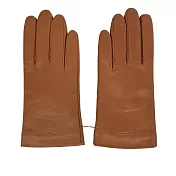 COACH 女款壓印Logo 皮革智能手套 S號 (焦糖色)