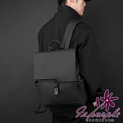 【iSPurple】時尚潮流 簡約商務電腦包男士雙肩背包/ 黑色