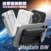 MiniQ for MD-BP075 Qi 15W自帶雙線數顯磁吸無線閃充行動電源 黑色