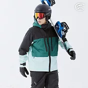 ADISI 男SMAWARM海洋溫控防水防風透氣雪衣 AJ2421092 (S-2XL)｜滑雪外套 保暖外套 防潑水 防水透濕 蚵殼棉 海洋紗 M 黑/翡翠綠/薄荷綠