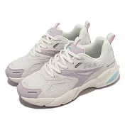 Fila 休閒鞋 Defender 女鞋 米白 紫 厚底 增高 老爹鞋 斐樂 5J907X919 23.5cm BEIGE/PURPLE