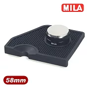 MILA 馬卡龍雙面整粉填壓器(整平器)58mm黑-加贈梯柱咖啡填壓墊