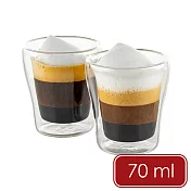 《Luigi Ferrero》Coffeina雙層玻璃濃縮咖啡杯2入(70ml) | 雙層隔熱杯 義式咖啡杯 午茶杯