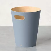 《Umbra》Woodrow木紋垃圾桶 | 回收筒 - 煙灰藍7.5L