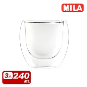 MILA 雙層玻璃杯240ml(3入組)
